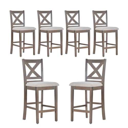 COLAMY Wooden Bar Stools for Kitchen, Dining Room and Bar